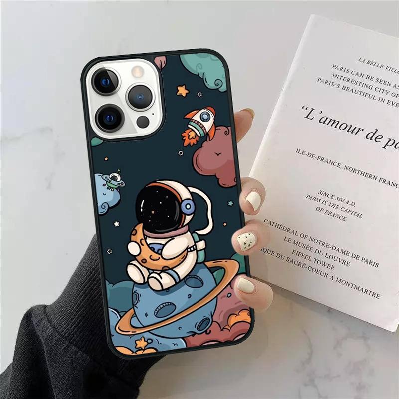 Cute Cartoon Astronaut Phone Case Cover For iPhone 17 Air 15 13 Pro Max 16 14 Plus 11 12 Apple max