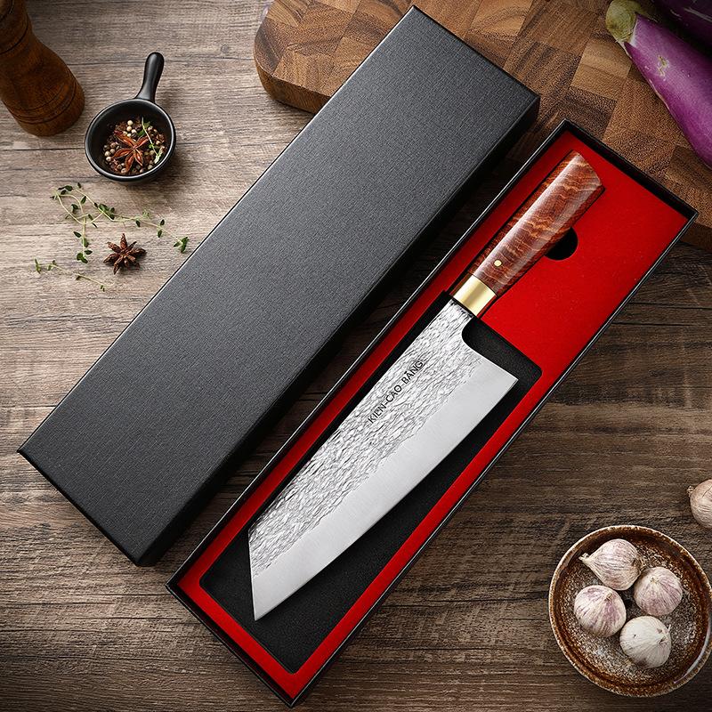 7inch Chef's Knife Hand Forged Kitchen Knives High Chromium Carbon Steel Chopping Knife Cooking Meat Vegetable Knife with Box