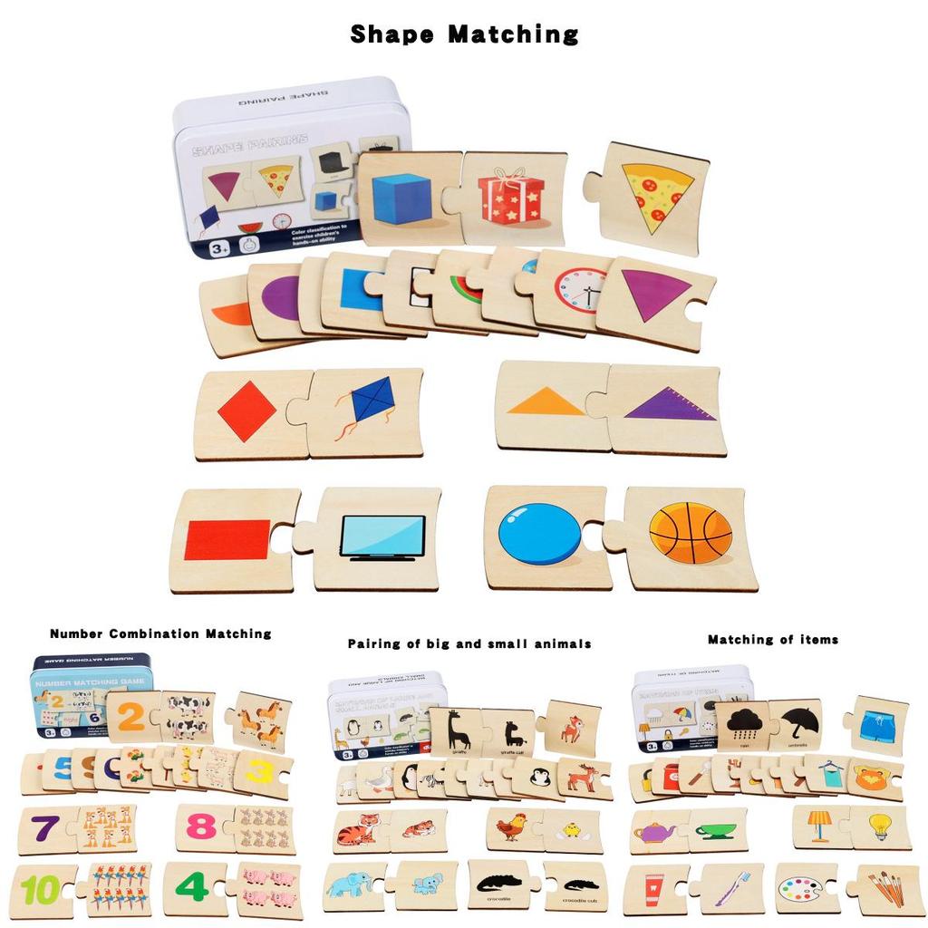 Holz Mathe Lernspielzeug mit Zahlen- und Formzuordnung für Vorschulkinder