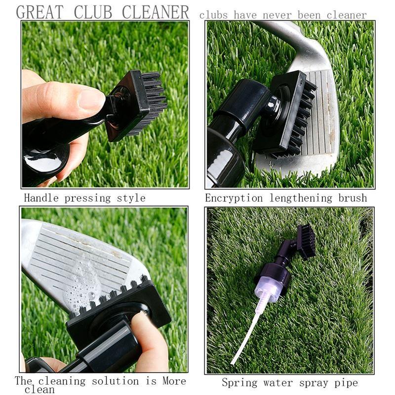 1 stk golfkøllerenser groove tube golfbørste golfkøllebørste med lekkasjesikker reservoarrørspresseflaske for enkel rengjøring