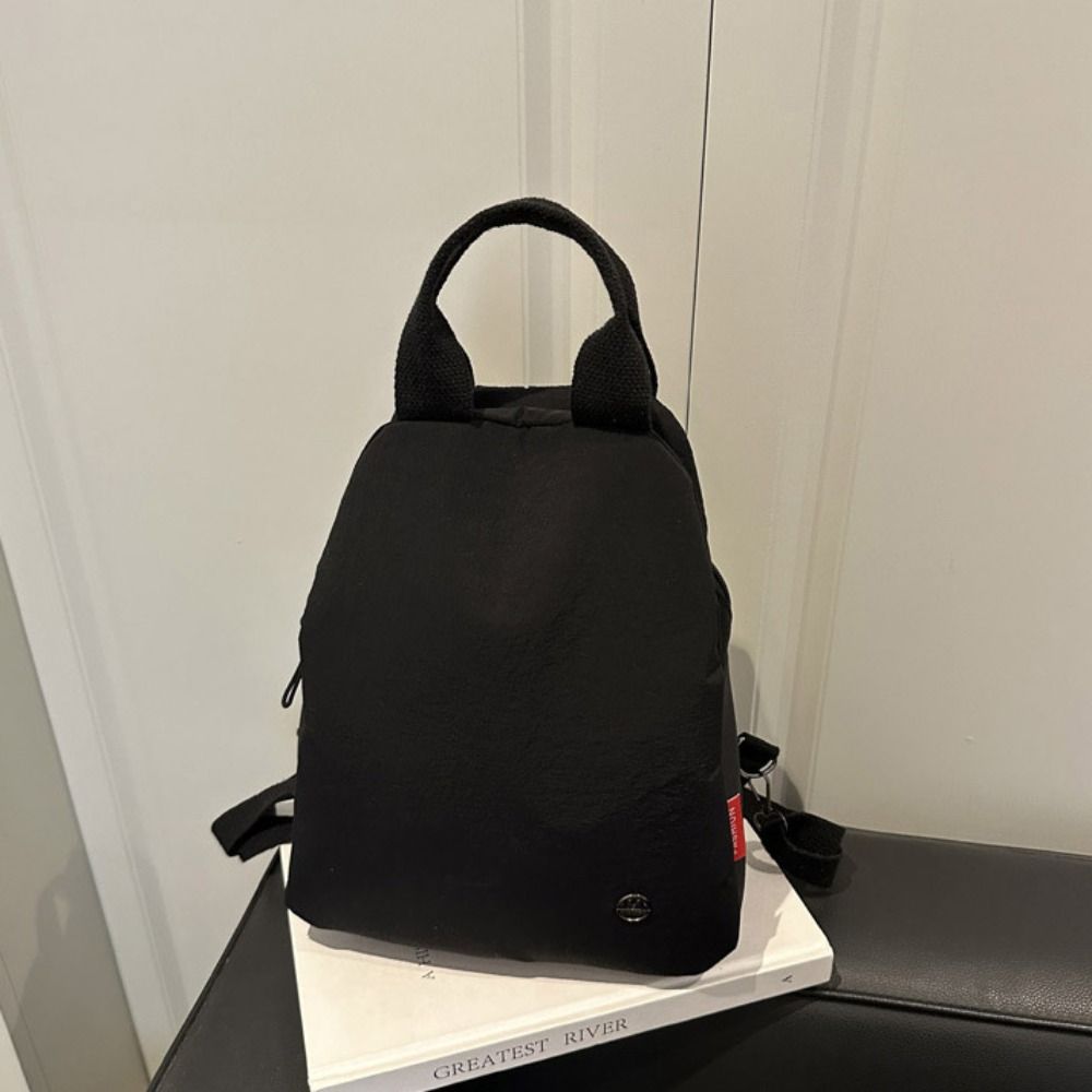 Korean Style Solid Color Shoulder Bag Small Pack Retro Backpack Sweet Sport Nylon Backpack  Lady