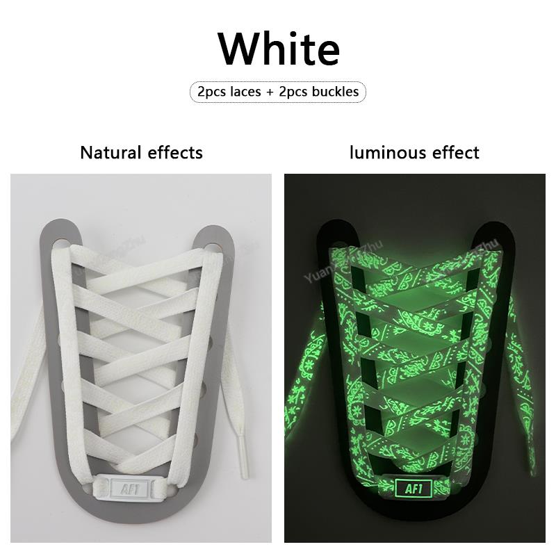 4Pcs Luminous AF1 Shoelaces Creative Combination Night Glow Laces and Shoe Decoration Flat Sneaker Shoelace Shoes Accessories
