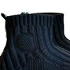 Children Knit Shoes Prevent Slipping Sole Breathable High Elasticity Casual Shoes for Kids Black