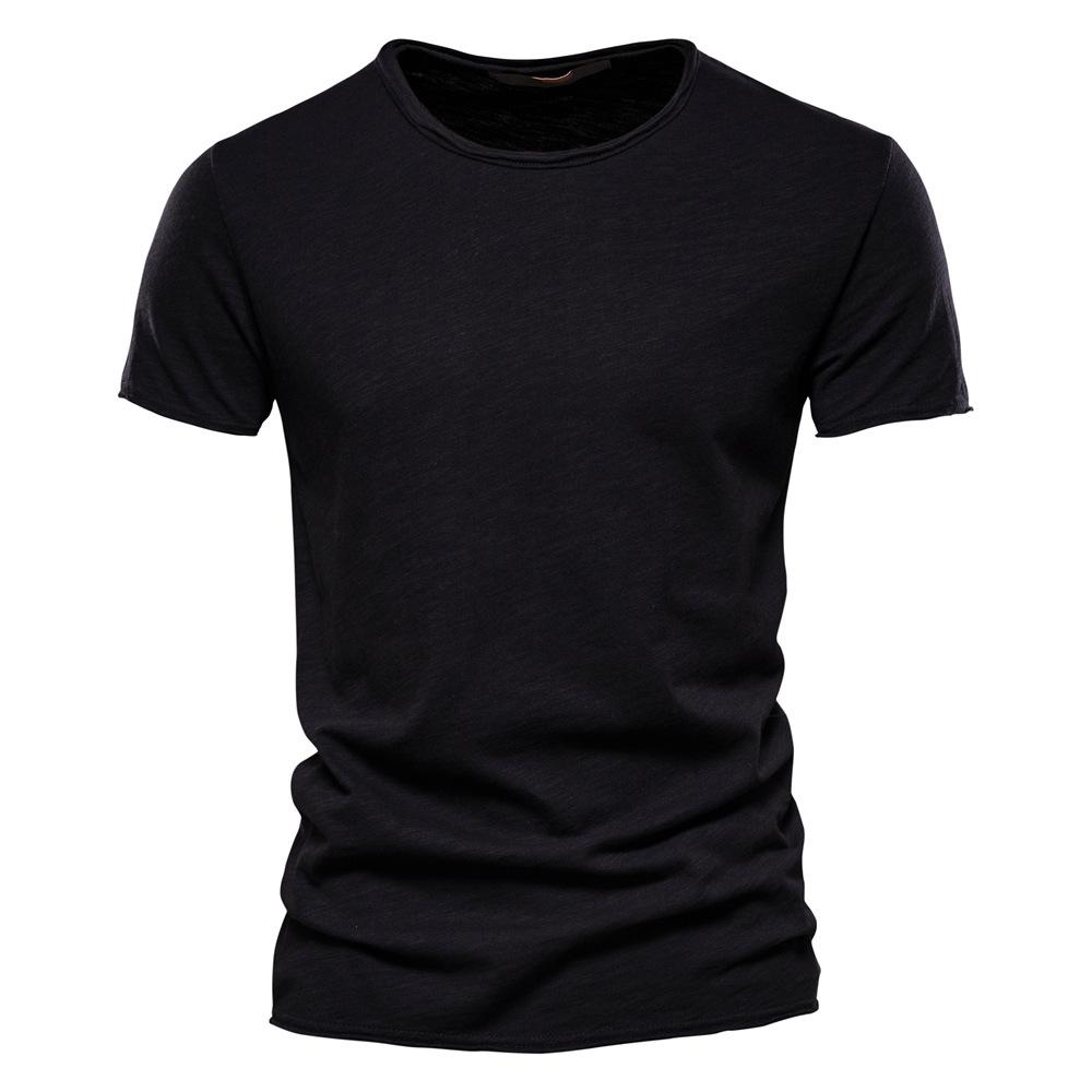 Summer Men's Solid Color O-Neck Short Sleeve T-shirt Men Clothing