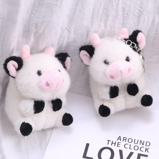 10cm Plush Keychain Exquisite Bag Decoration Lovely Cow Plush Toy Stuffed Doll Pendant Children Gift
