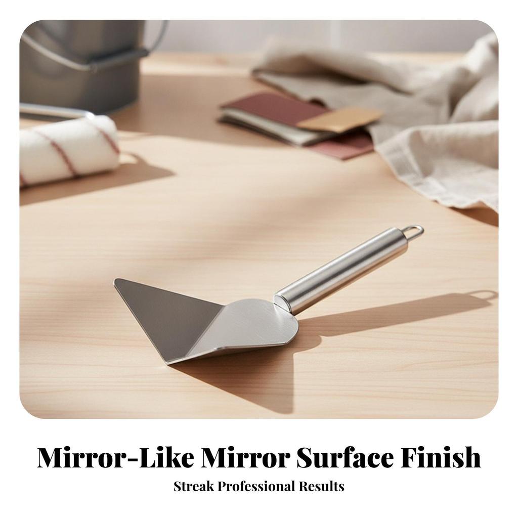 Corner Finishing Tool with Hanging Loop | Stainless Steel Build, Smooth Metal Handle, for Home