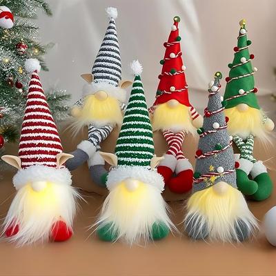 Leuchtender Wichtel Weihnachtliche Gesichtslos-Puppe Frohe Weihnachten Heimdekoration Navidad Natal Geschenk für Neujahr Weihnachtsgeschenke