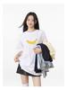 Women's Creative Banana Print Cotton T-Shirt - Short-Sleeved, Versatile Spring/Summer Casual Top