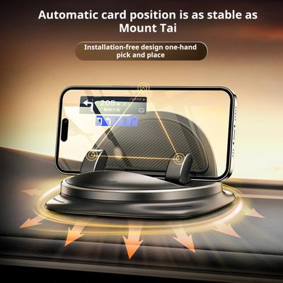 Support de téléphone pour voiture Base rotative à 360 degrés Support de téléphone portable à ventouse super forte réglable Lavable Réutilisable Antidérapant Navigation