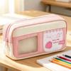 Clear Window Pencil Case Large Capacity Stationery Bag Cute Stationery Case  Students