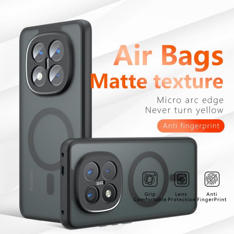 For Xiaomi Redmi Note 13 14 Poco X7 Pro Plus 5G Case Magsafe Drop-proof Built-in Airbag Corner Non-yellowing Material Soft Cover