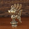 1Pc Vintage Brass Sanxingdui Prayer Priest Keychains Lanyard Pendants Handmade Rope Car Key Chain Rings Hanging