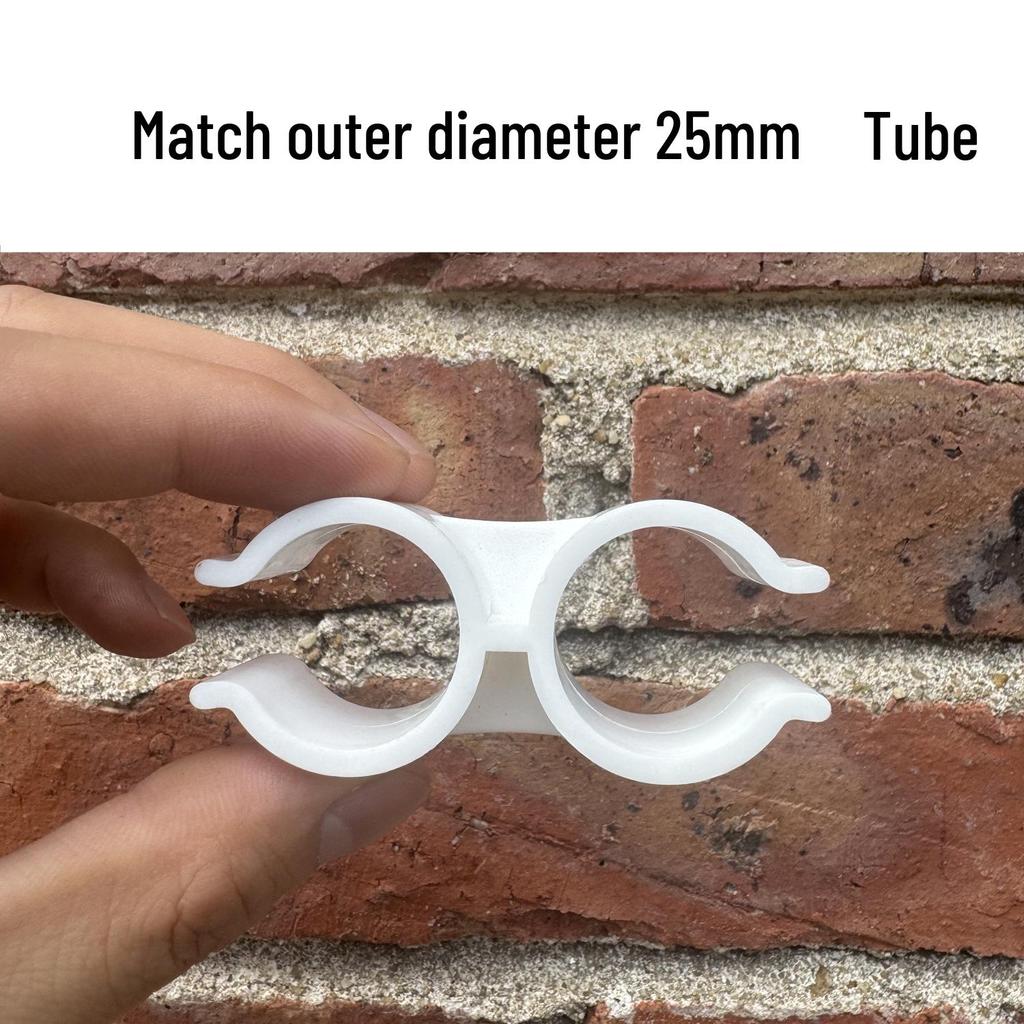 Dual-Use H-Type PVC Double Pipe Clamp with Butterfly Clip for Side-by-Side Mounting