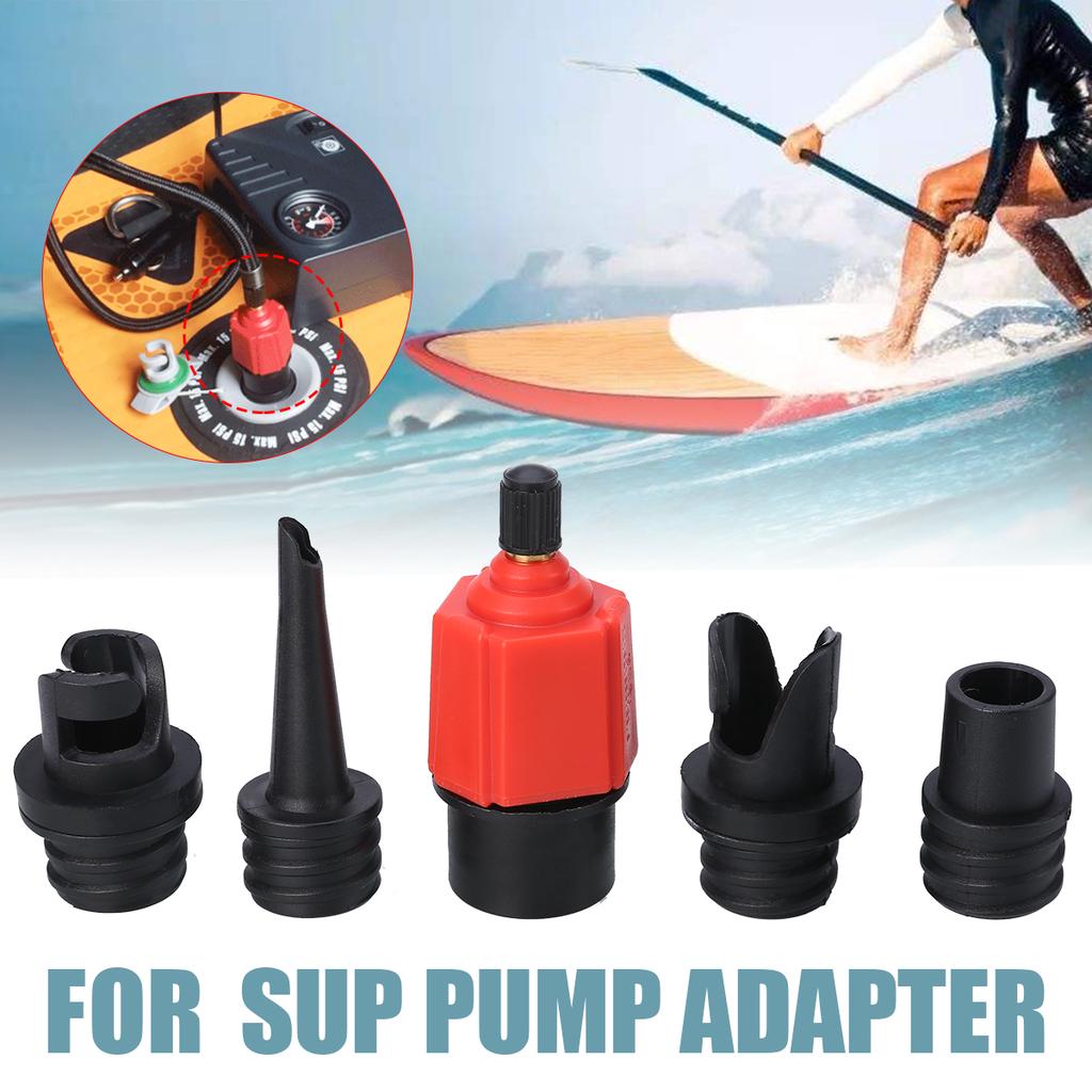 Surfboard,Inflatable Bed Inflatable SUP Pump Valve Adapter Set Standard Schrader Air Valve Adapter with Valve Installation Tool and Nozzle Air Pump Converter for Kayaking