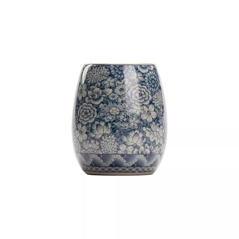 Vintage Blue and White Ceramic Tea Ceremony Six Gentlemen Tea Clip Brush Organizer Tea Accessories Set Accessories