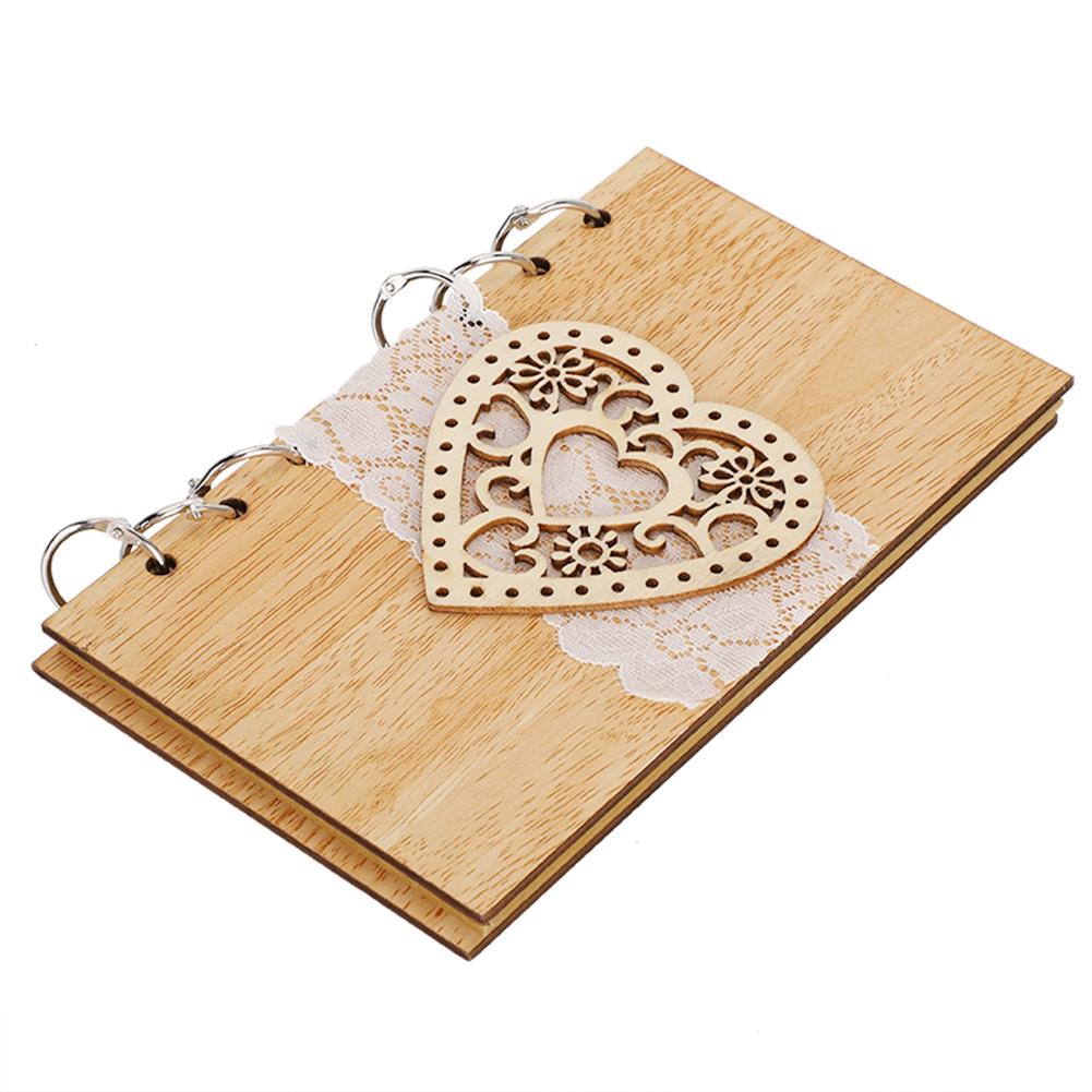 Wooden Guest Book Memorable Signature Message Notebooks Gift For Wedding PartyJM00431