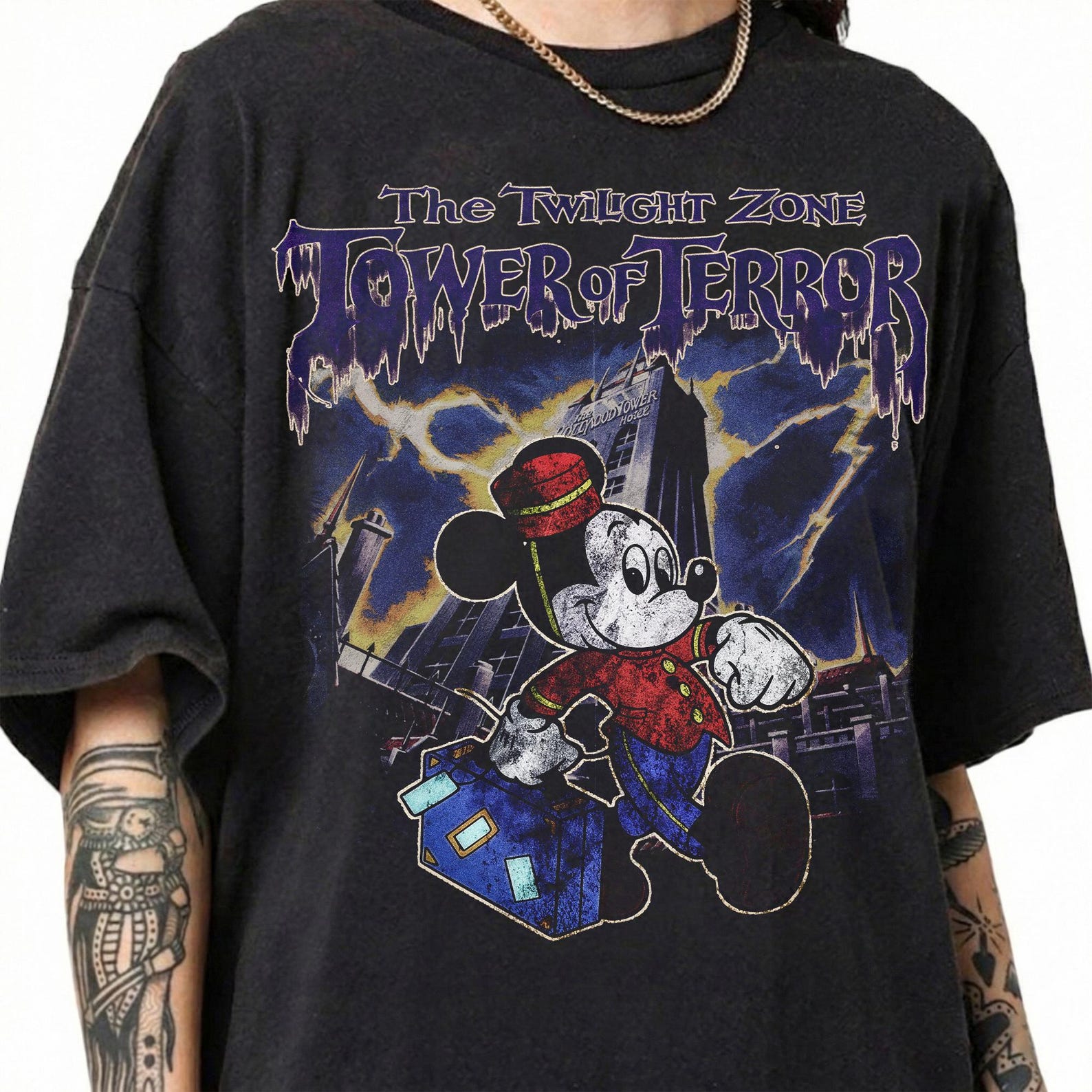 Retro Disney Tower Of Terror Shirt, Mickey & friends Twilight Zone Shirt, Disney Rides Shirt, Spooky Halloween Disney Outfit XL