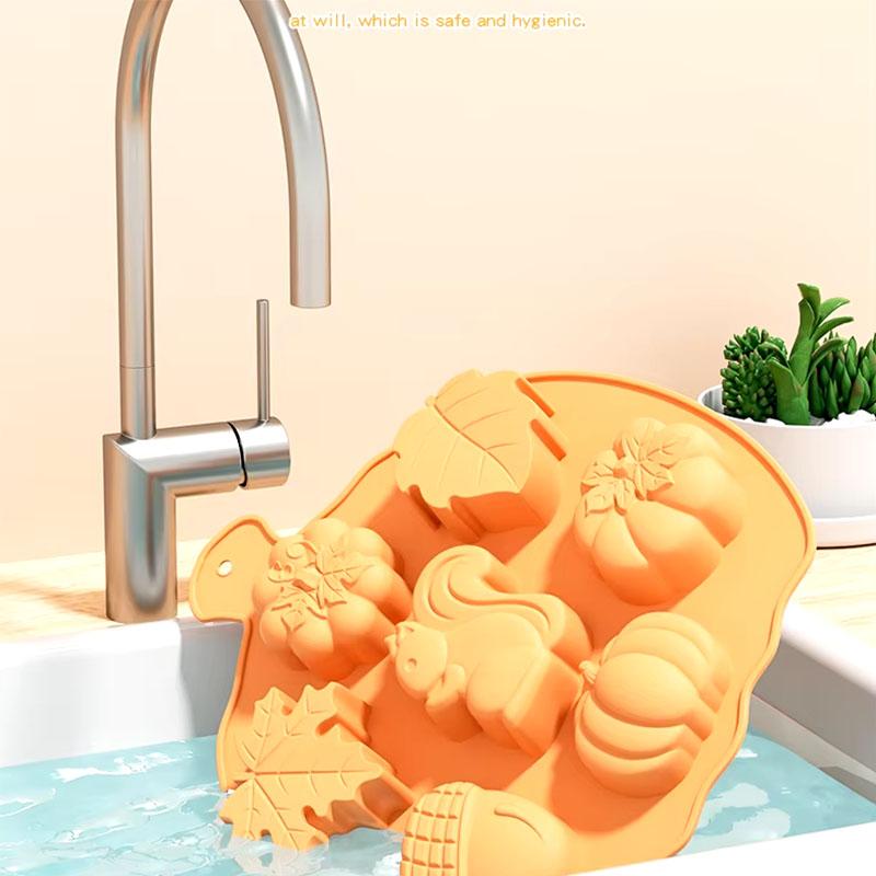 Fall-Themed Silicone Mold Set Pumpkin Acorn Leaf Molds for DIY Baking Crafts Non-Stick Reusable Molds Autumn Decoration Supplies