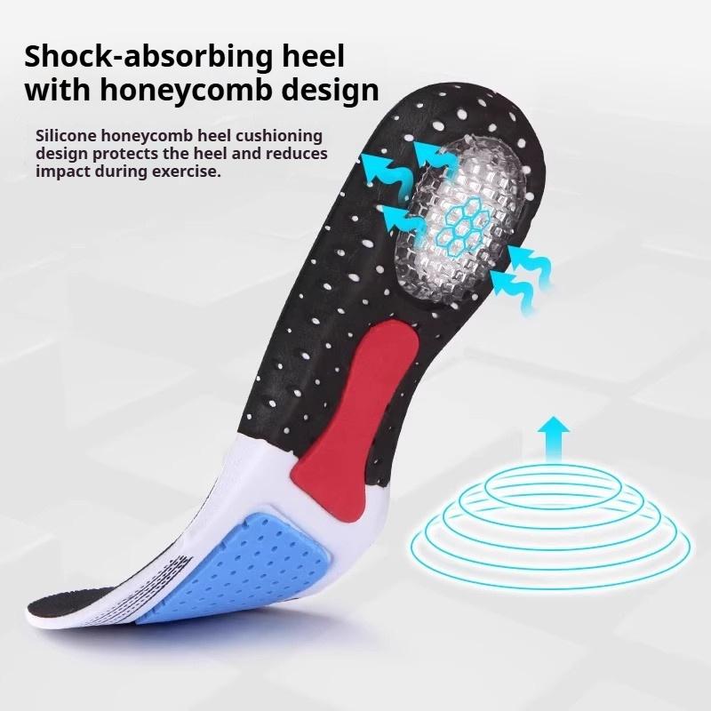Silicone Shock-Absorbing Sports Insoles Men Arch Support Insole Breathable and Comfortable Shoe Pads
