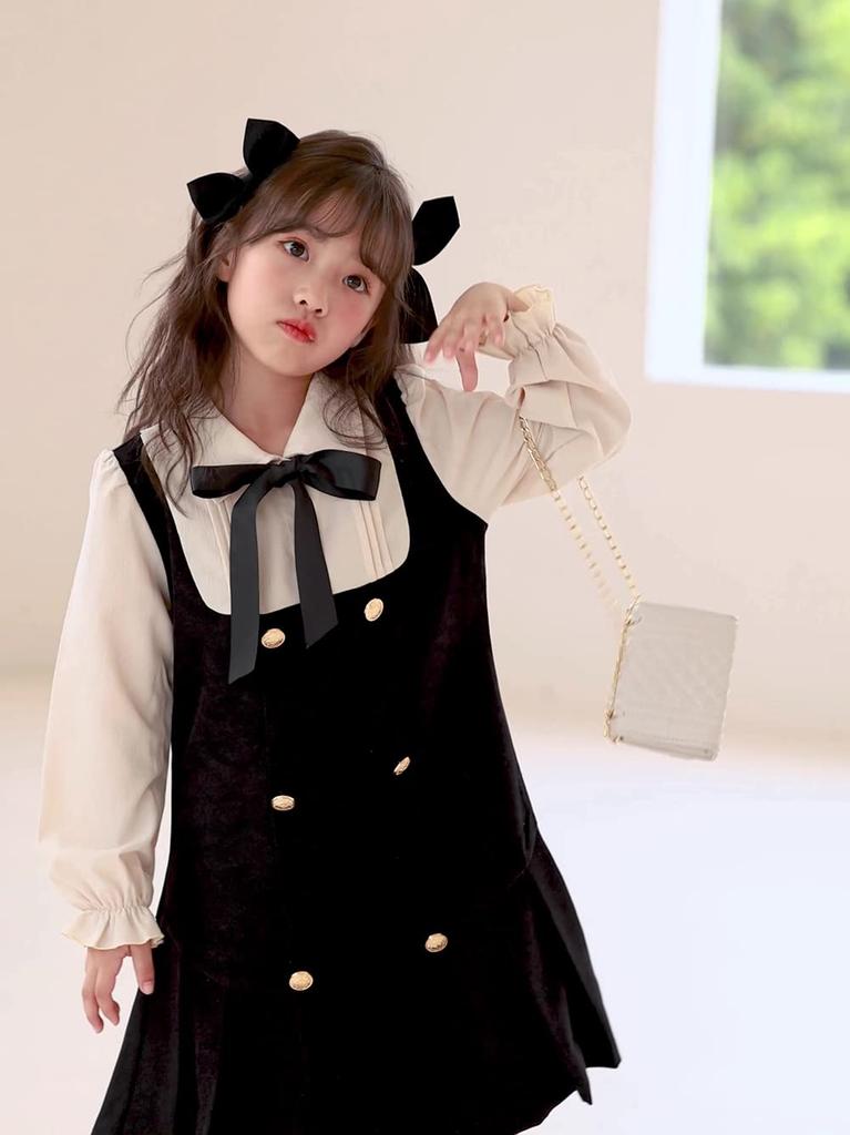 Emfay Long Sleeve Perfect for Entrance and Casual Girls' Dress, Ceremonies, Graduations, Recitals, Weddings, (130)