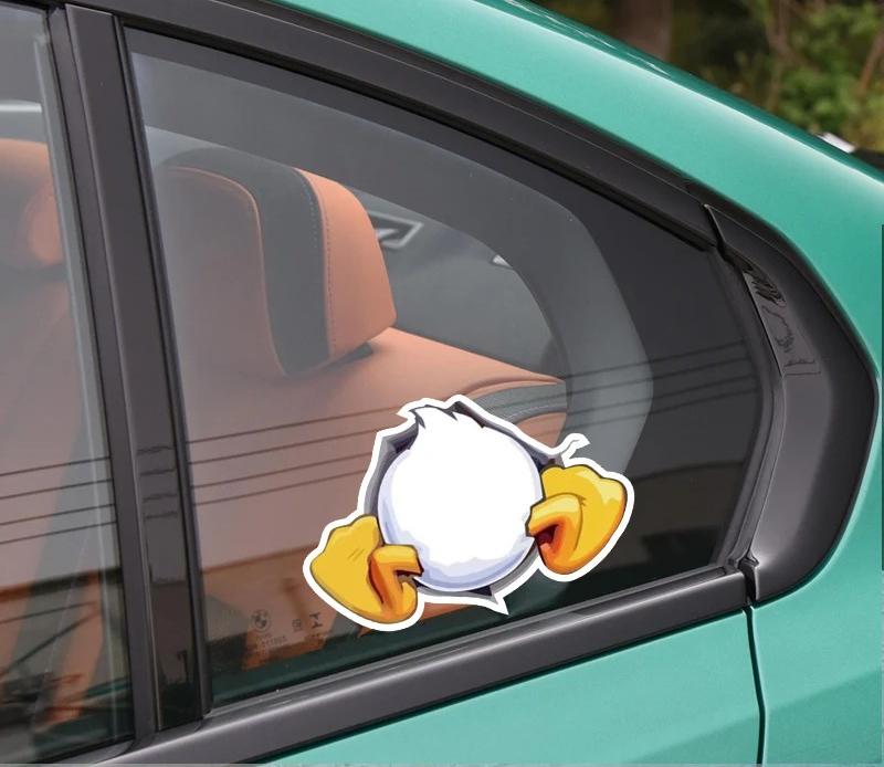Funny Duck Butt Car Sticker Reflective Vinyl Decal for Gas Cap Door Motorcycle Helmet Waterproof Automotive Exterior Decor