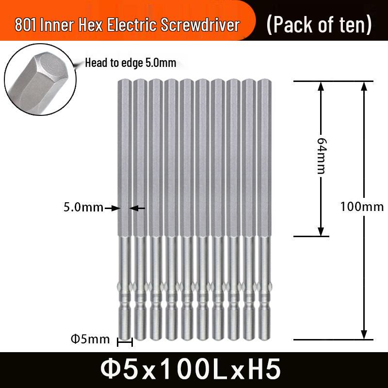 Nigao 801 5mm Hex Socket Electric Screwdriver Bit S2 Hardened Tool