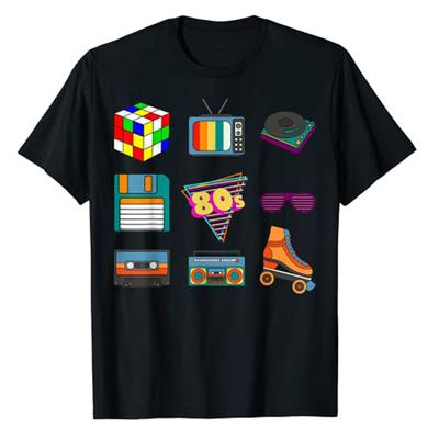 80s Retro Fashion Throwback Culture Disco Music Party Lover Short Sleeve TShirt 1980s Pop Graphic Tee Tops Cool Friends Gifts
