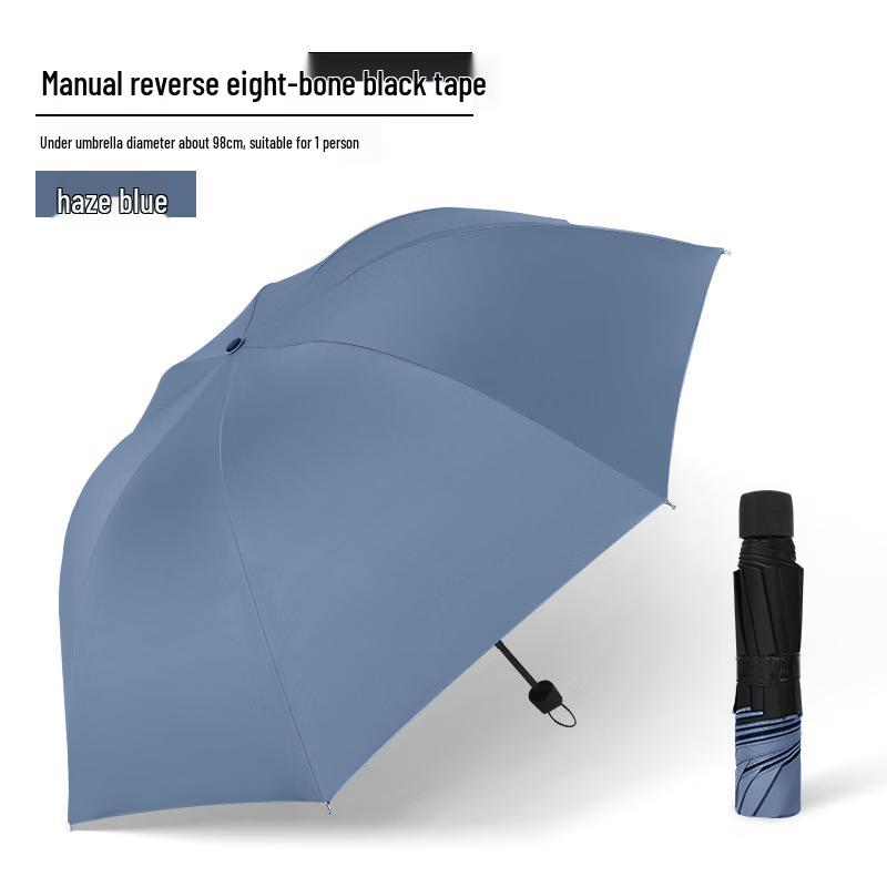 Jingyoujia Manual 8-Rib Reinforced Fiberglass Sun/Rain Umbrella