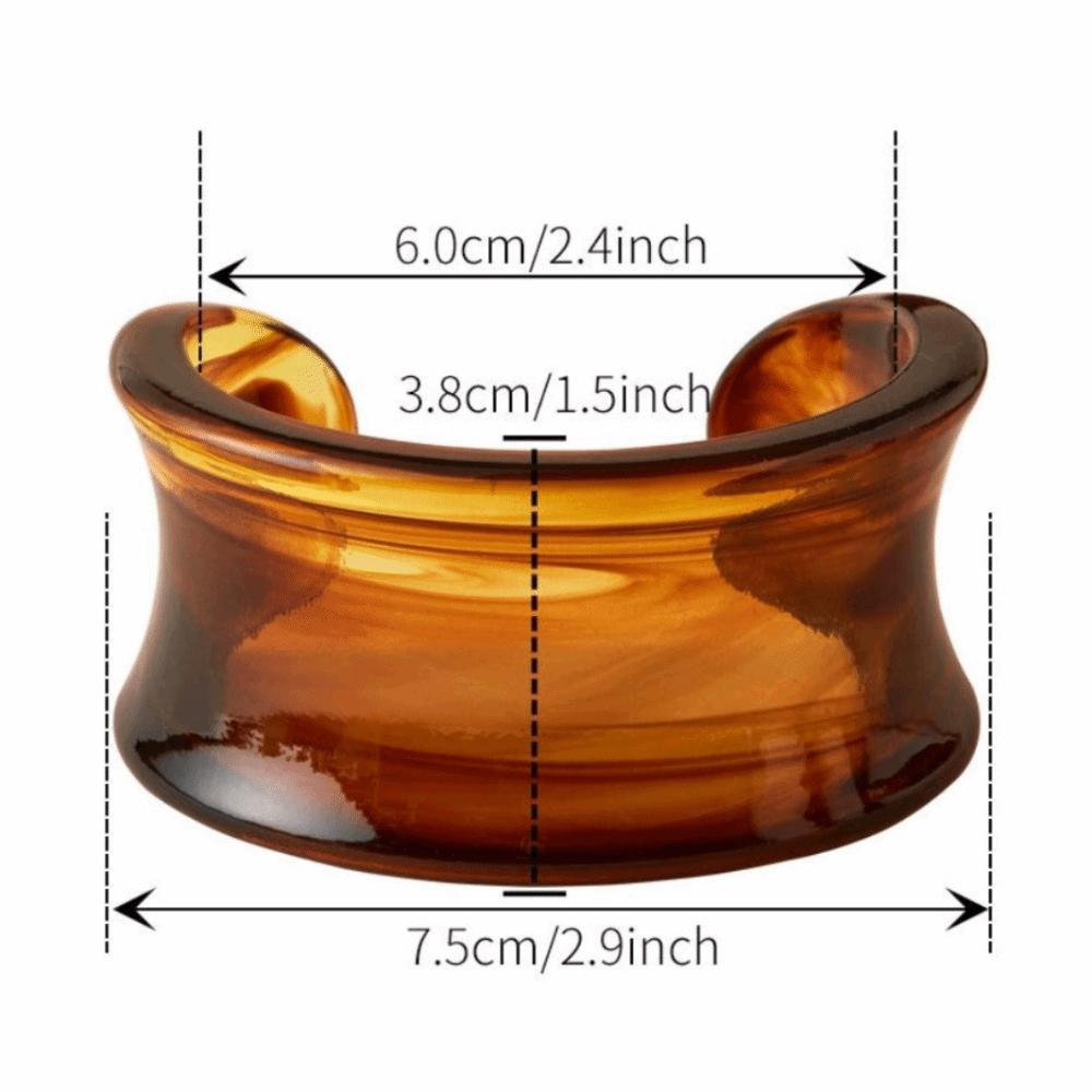 Multiple Colors Acrylic Open Bangles Marbled Geometric Cuff Bracelet Wide-Surface Bracelets Couple