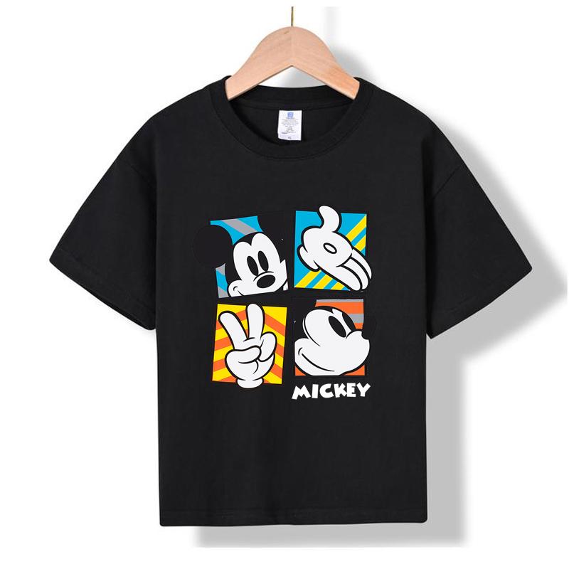 

MC-40 MINISO 2026 Summer New Printed Cotton Round Neck T-shirt for Children Aged 1-16, Boys and Girls 100