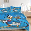 3pcs Blue Donald Duck Printed Quilt Set Soft and Comfortable Quilt Cover for Bedroom, Guest Room W003