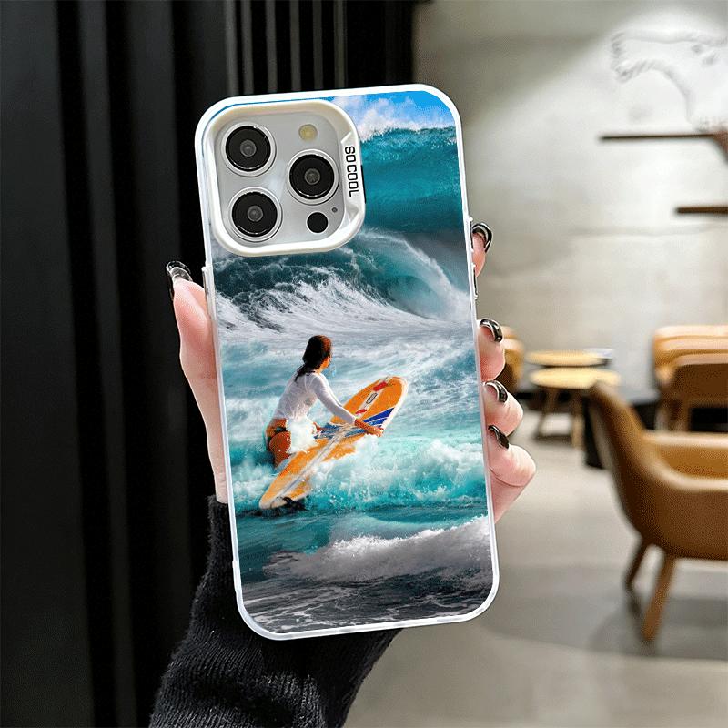 Surfboard Surfing Surf Summer Shockproof Phone Case for iPhone 17 Air 16 16E 15 Pro Max 14 Plus 13 Mini 12 Back Cover Anti Fall