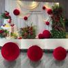 Gold Velvet Red Foam Balls Christmas Wedding Ornaments