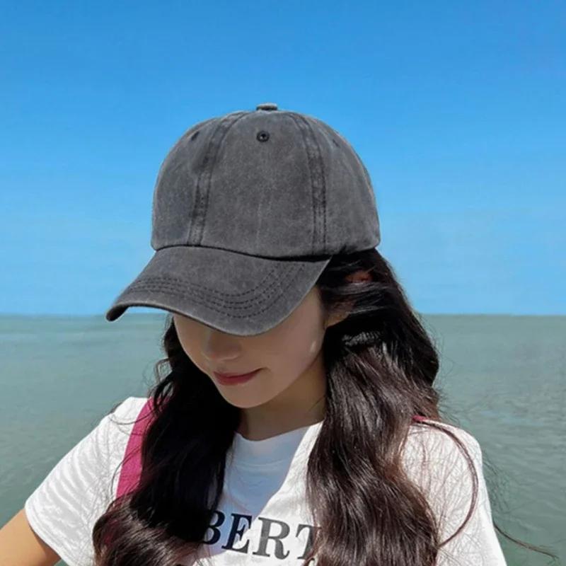 Baseball Cap Washed Denim Men Women Snapback Hat Vintage Hip Hop Caps Solid Color Hat Bone Casquette Outdoor Casual Sport