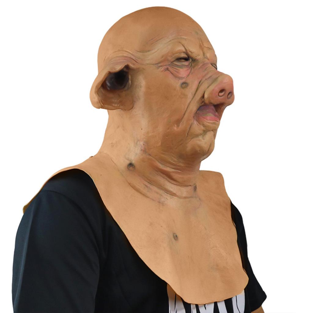 Neue Halloween Horror Schweinekopfmaske Latex Tier Requisiten für Erwachsene, Serie mit dunklem Thema Schweinemaske