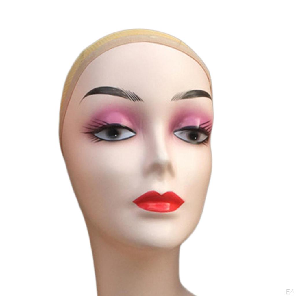 Bald Female Mannequin Head with Left Shoulder Multipurpose Professional Makeup Wig Stand 48cm