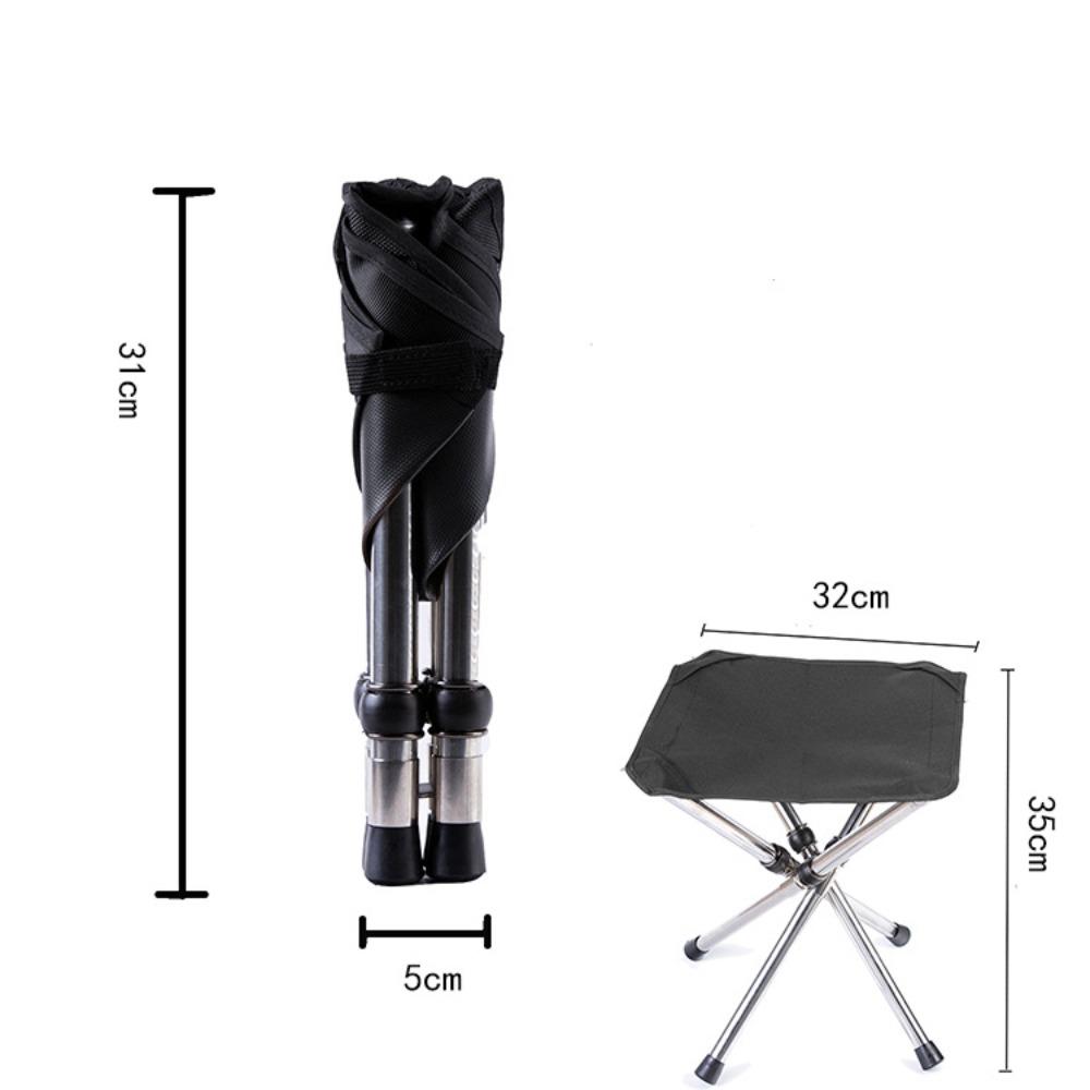Telescopic Design Collapsible Seat Stainless Steel Outdoor Stool Portable Folding Stool Picnic