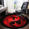 1pc Yin Yang Dragons Office Round Area Rug, Under Office Chairs Bedroom Living Room Home Decor, Room Deco, Available in Various Sizes