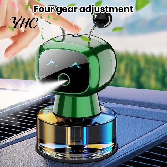 Car Fragrance Diffuser Smart Air Freshener Aromatherapy 3 Modes Adjustable Long-Lasting Robot-Shaped Design Essential Oil Stylish Accessory