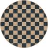 Minimalist Checkerboard Round Carpet Classic Geometric Square Pattern Rug Modern Home Non-Slip Mat for Living Room Decor