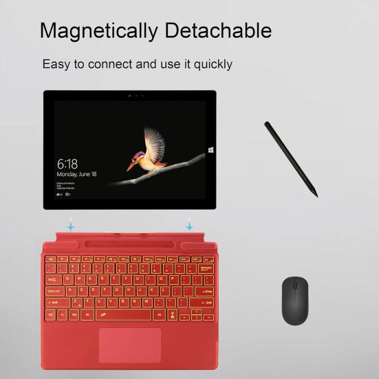 Wireless Bluetooth-compatible Keyboard Case Colorful Backlit with Protective Design Detachable Latency Free Tablet