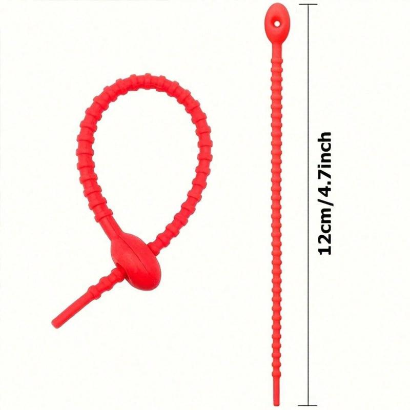 10pcs Silicone Reusable Cable Organizer Winder Ties, Multi-Function Fastener Sleeves, Cable Management Bags, Food Saver, Headphone Wire Clips