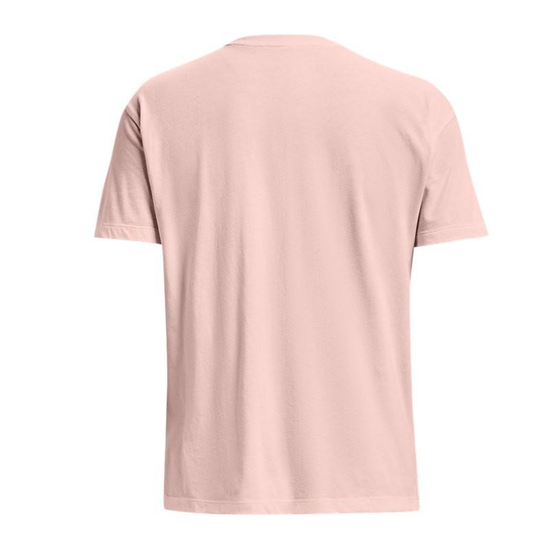 Under Armour Solid Color Sports Fitness Training Loose Round Neck Quick-dry Short Sleeve T-Shirt Women Tops Pink 1365850-685