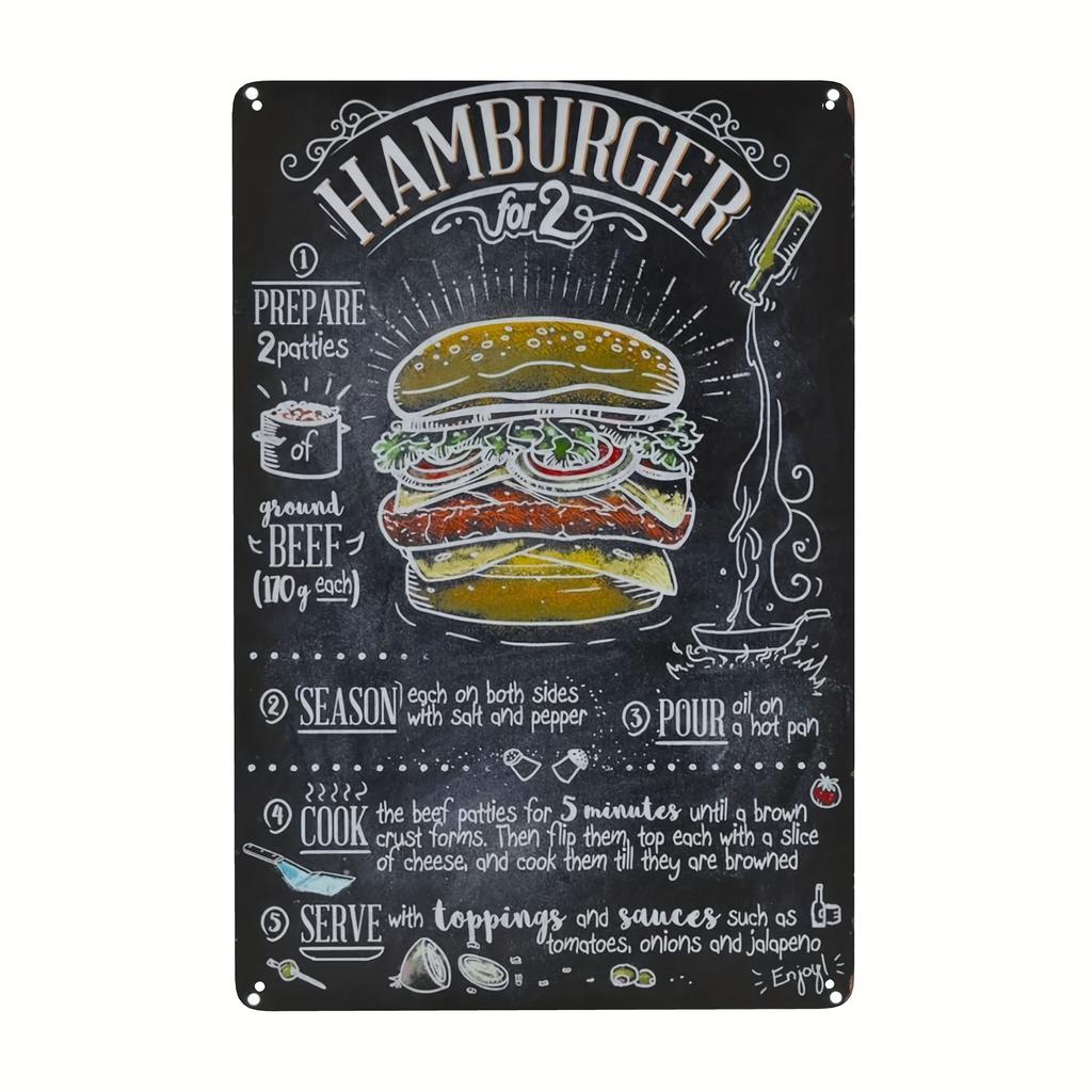 Zartes Fast Food Metallschild Heimzimmer Wanddekor Plakette Vintage Restaurant Bar Café Küche Metallposter Raumdekoration