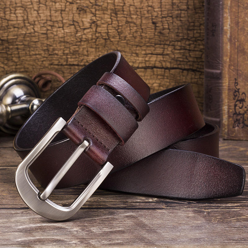 Belt Men'S Casual Pin Buckle Genuine Leather Youth Belt Men'S High Quality Cowhide Belt