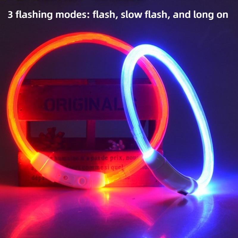 Collare per Cani a LED Luminoso USB Collare per Gatti Cani 3 Modalità Luce LED Incandescente Prevenzione Perdita Collare LED per Cani Accessori per Cani Domestici