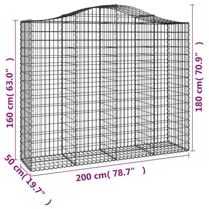 VidaXL 2x Arched Gabion Baskets Arched Gabion Cages Gabion Walls Garden Fences Terrace Outdoor 3145703