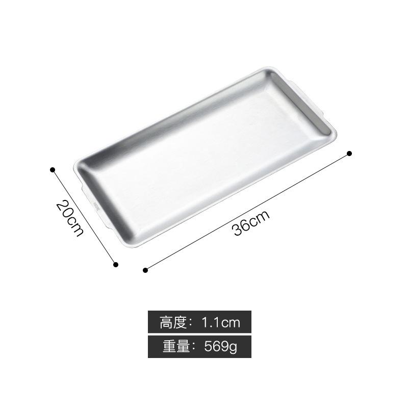 Thick Rectangular Tray Stainless Steel Food Storage Trays Sushi BBQ Flat Bottom Shallow Dishes Fruit Vegetable Plate Baking Pan