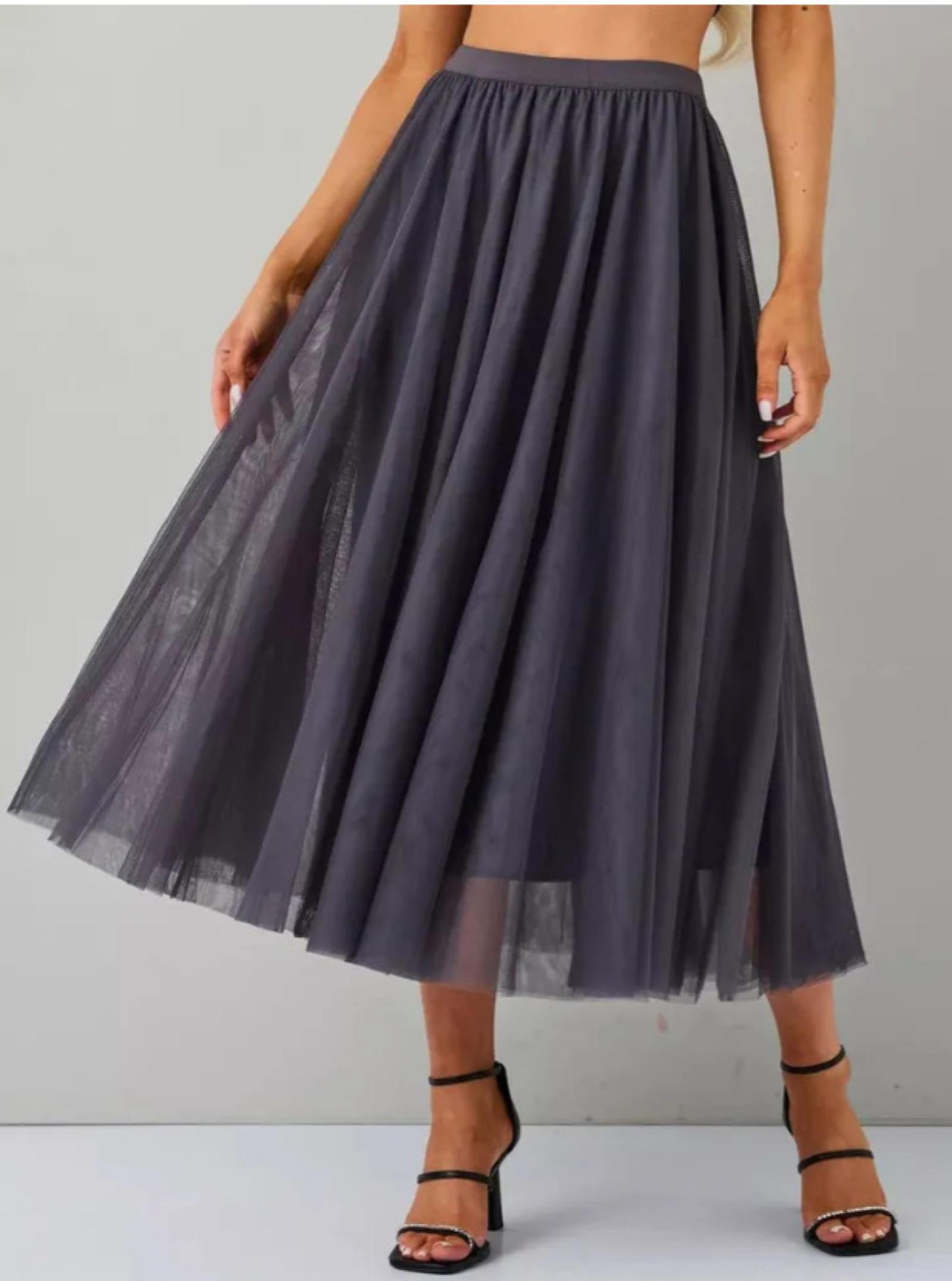 Women s Mid-length Mesh Tulle Skirt XL