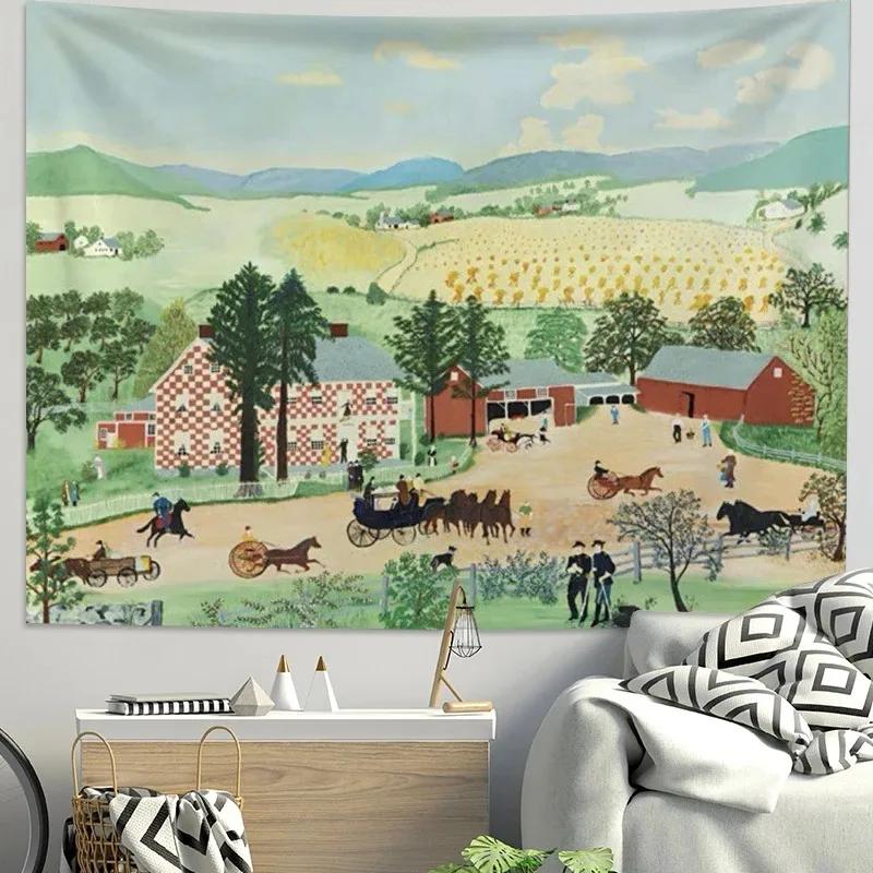 Fresh Pastoral Style Decorative Tapestry Bedroom Living Room Tapestry Home Wall Decoration Tapestry